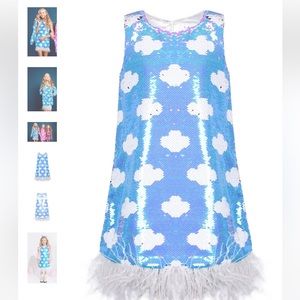 Lola and the Boys Cloud Sequin Feather Dress Size 8